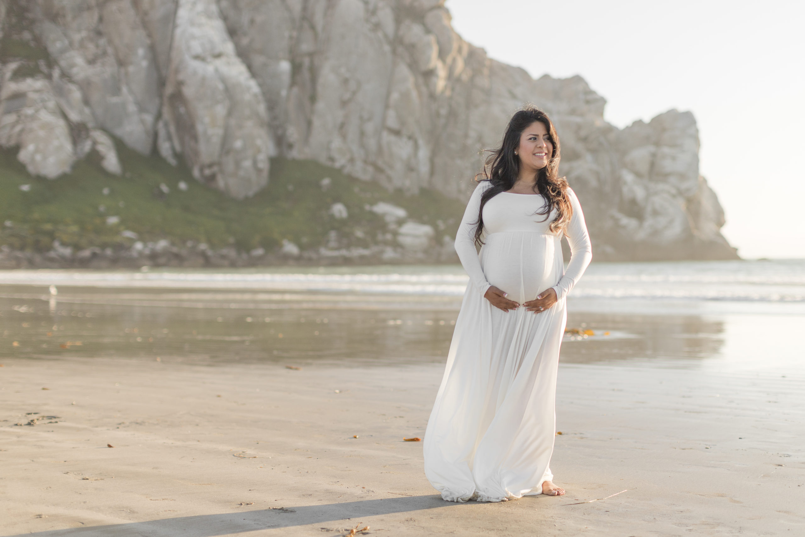 Expecting Mother on beach in Morro Bay