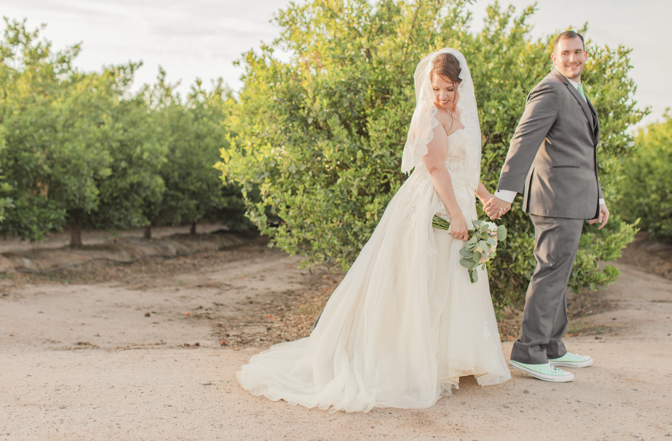A teal Branch and Vine Wedding Portraits