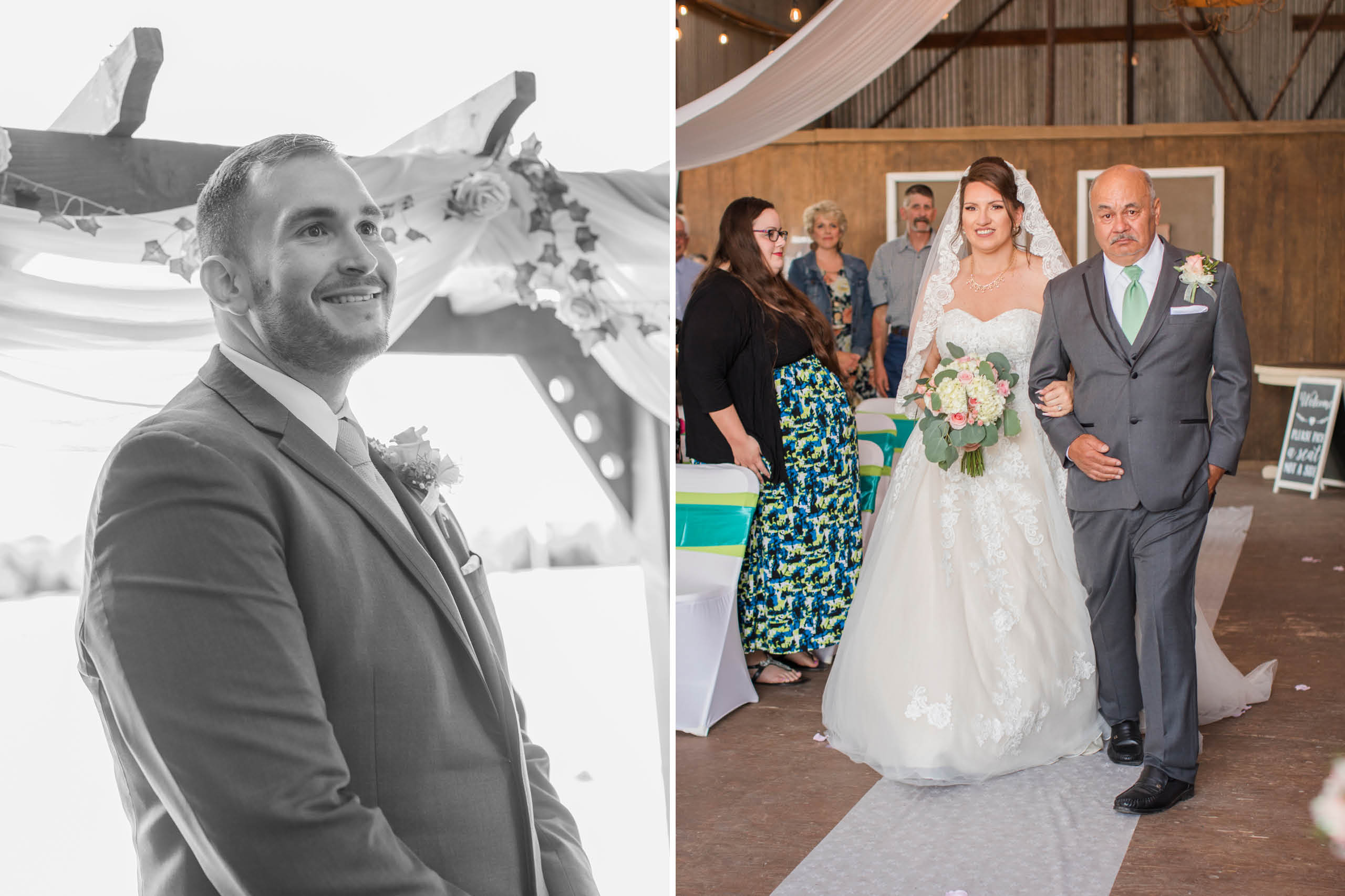A teal Branch and Vine Wedding ceremony