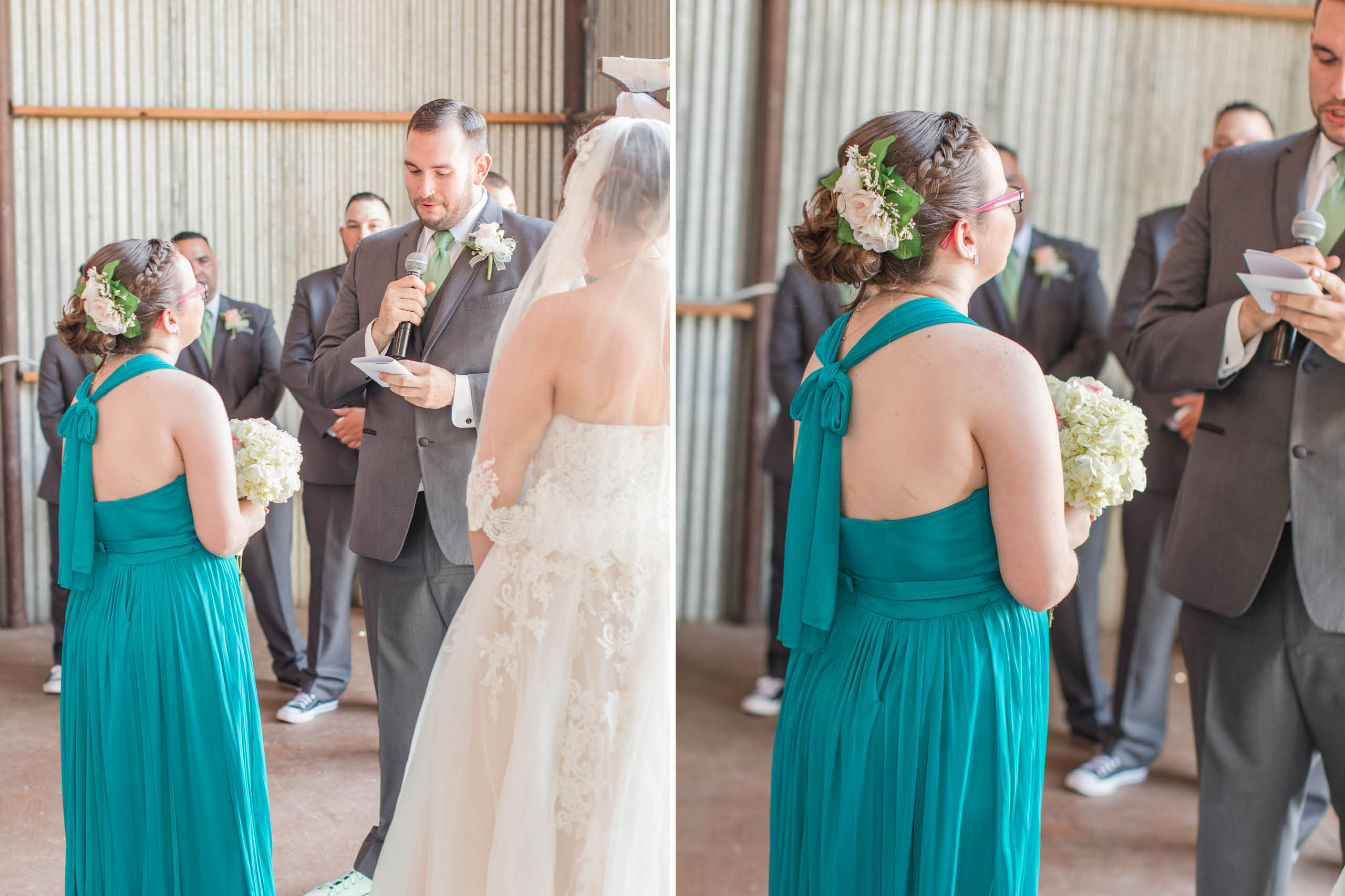 A teal Branch and Vine Wedding ceremony