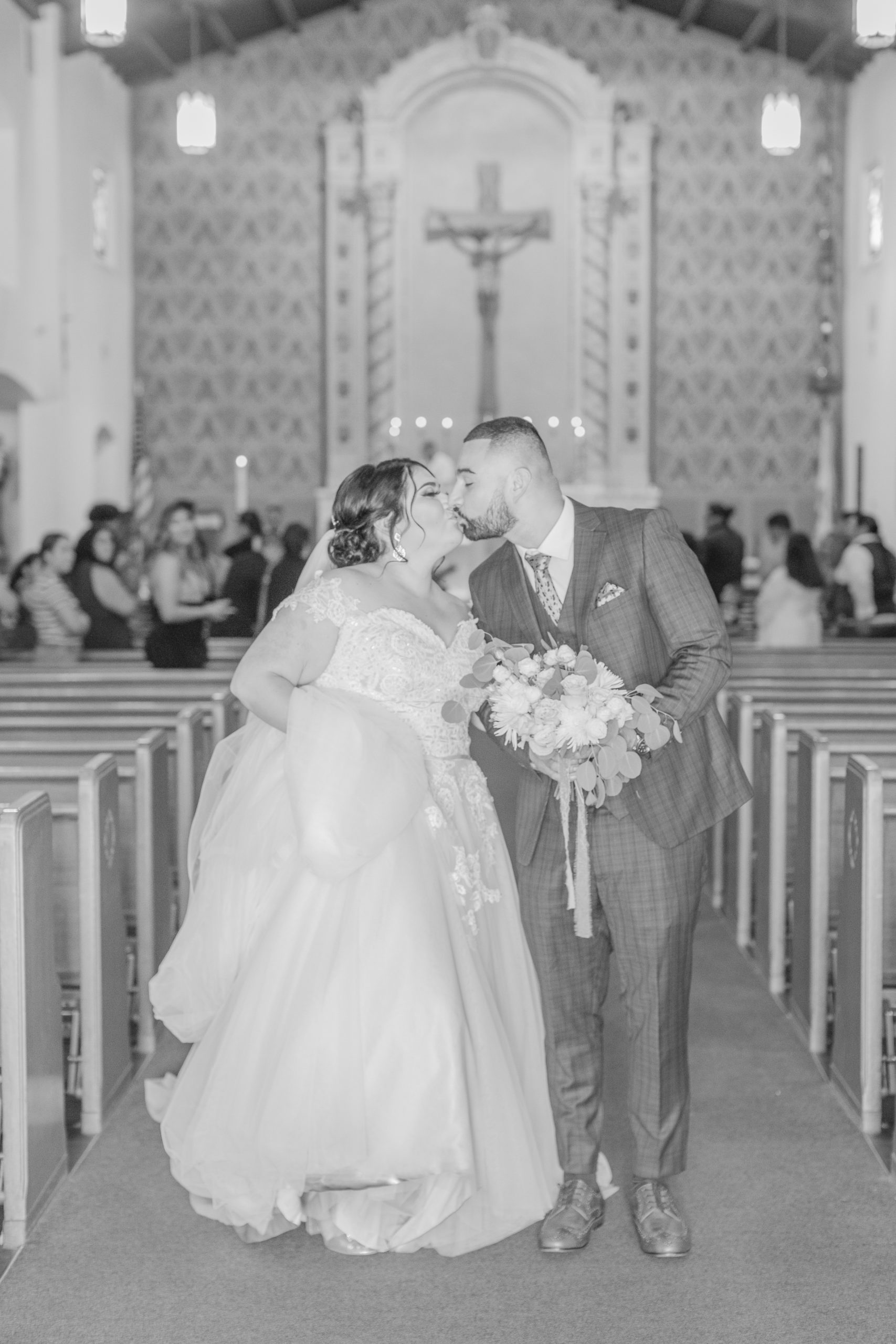 Emerald and pink - St. Anne's Catholic Church Wedding ceremony
