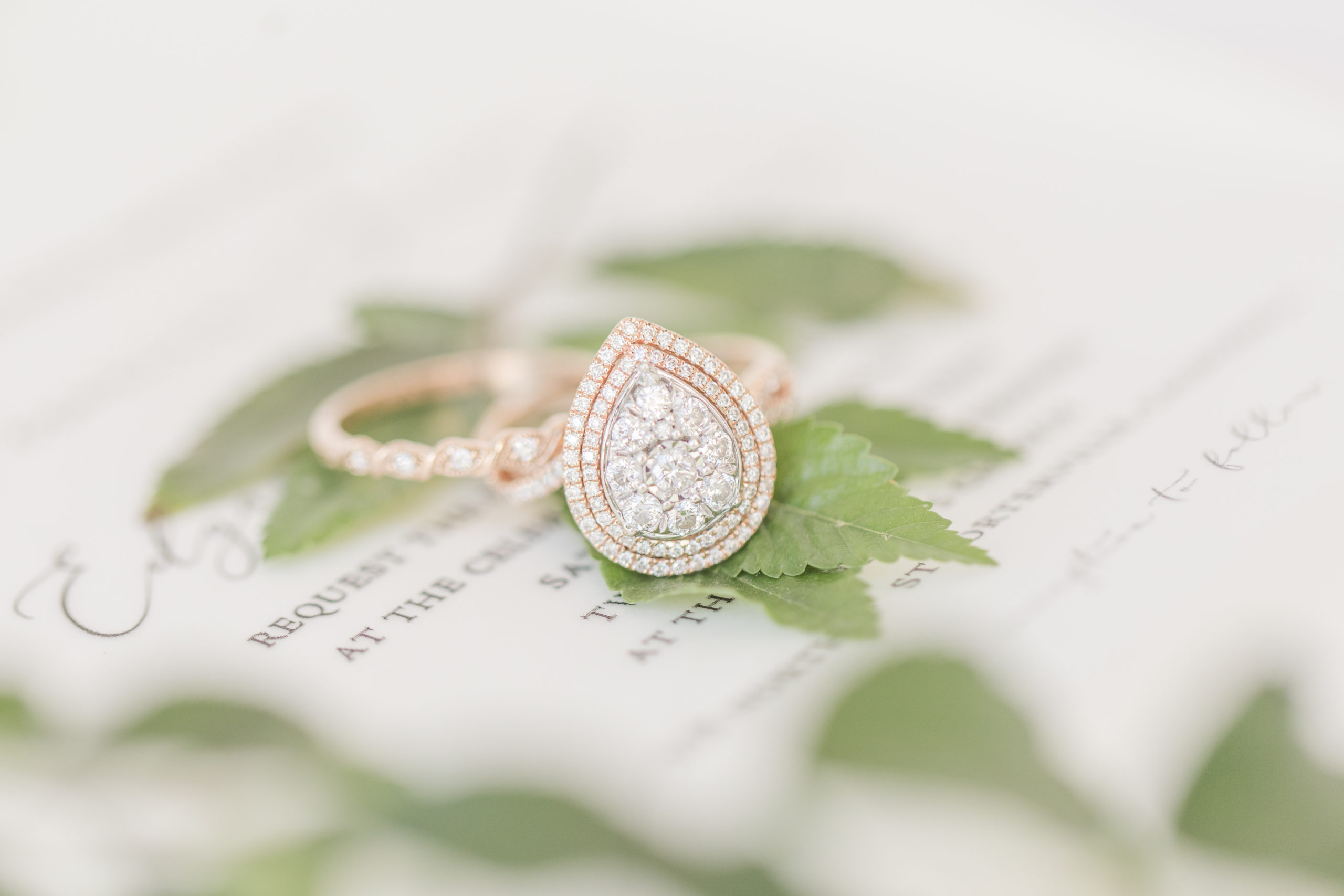 Emerald and pink - St. Anne's Catholic Church Wedding wedding ring