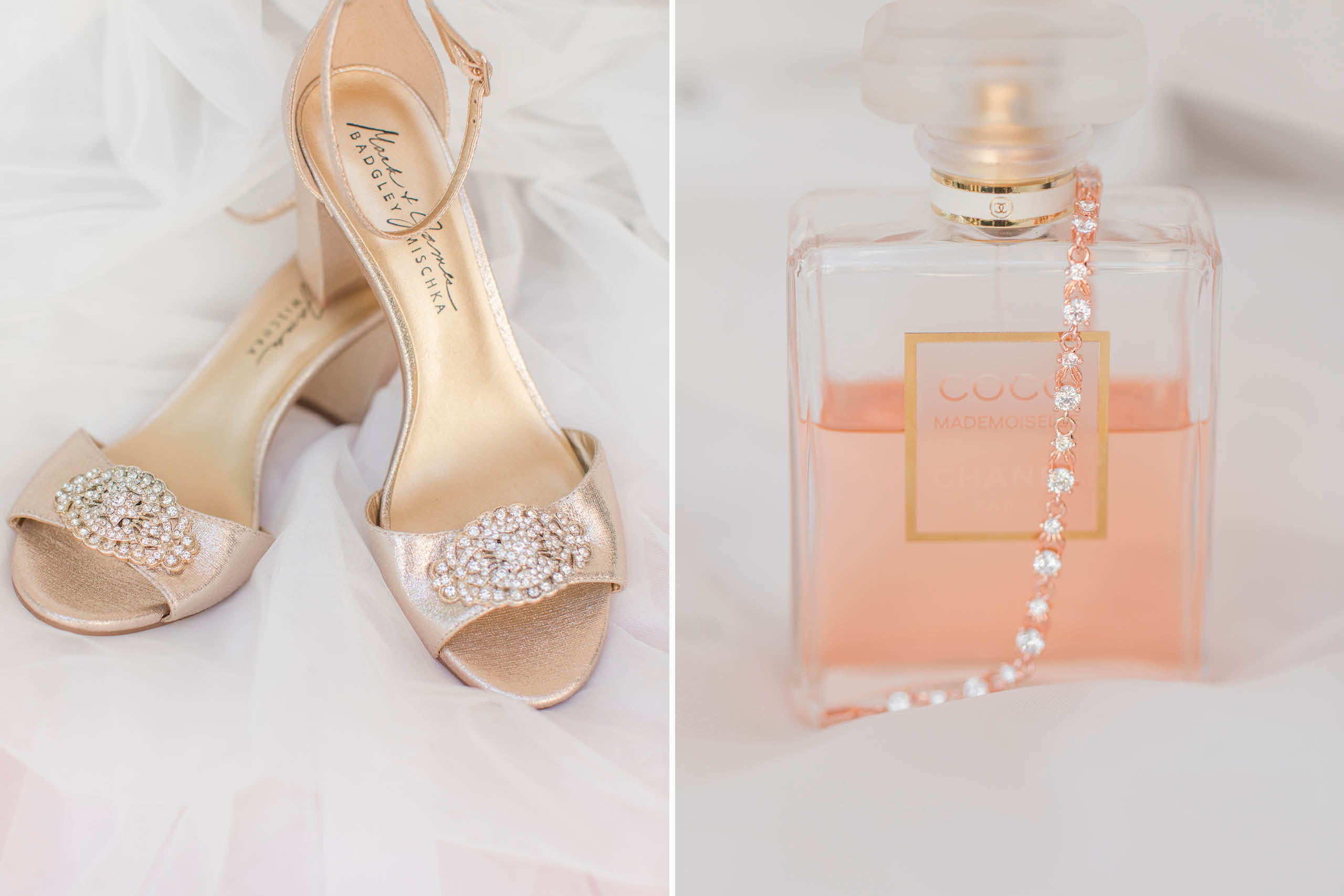 Emerald and pink - St. Anne's Catholic Church Wedding bridal details