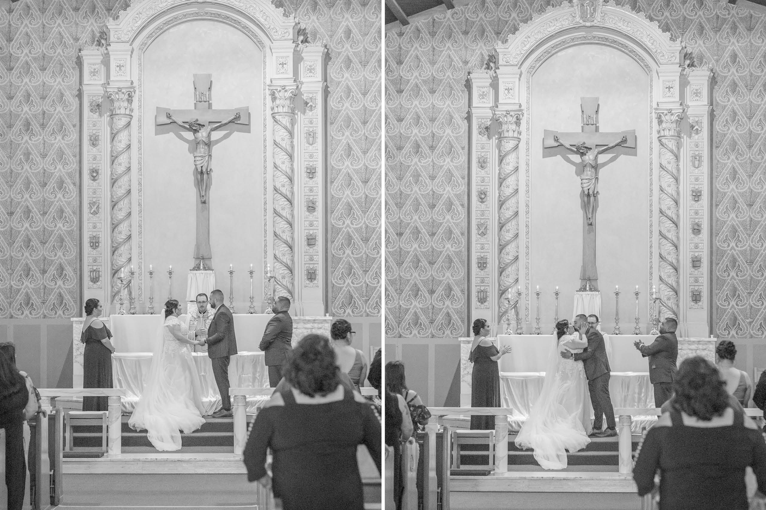 Emerald and pink - St. Anne's Catholic Church Wedding ceremony