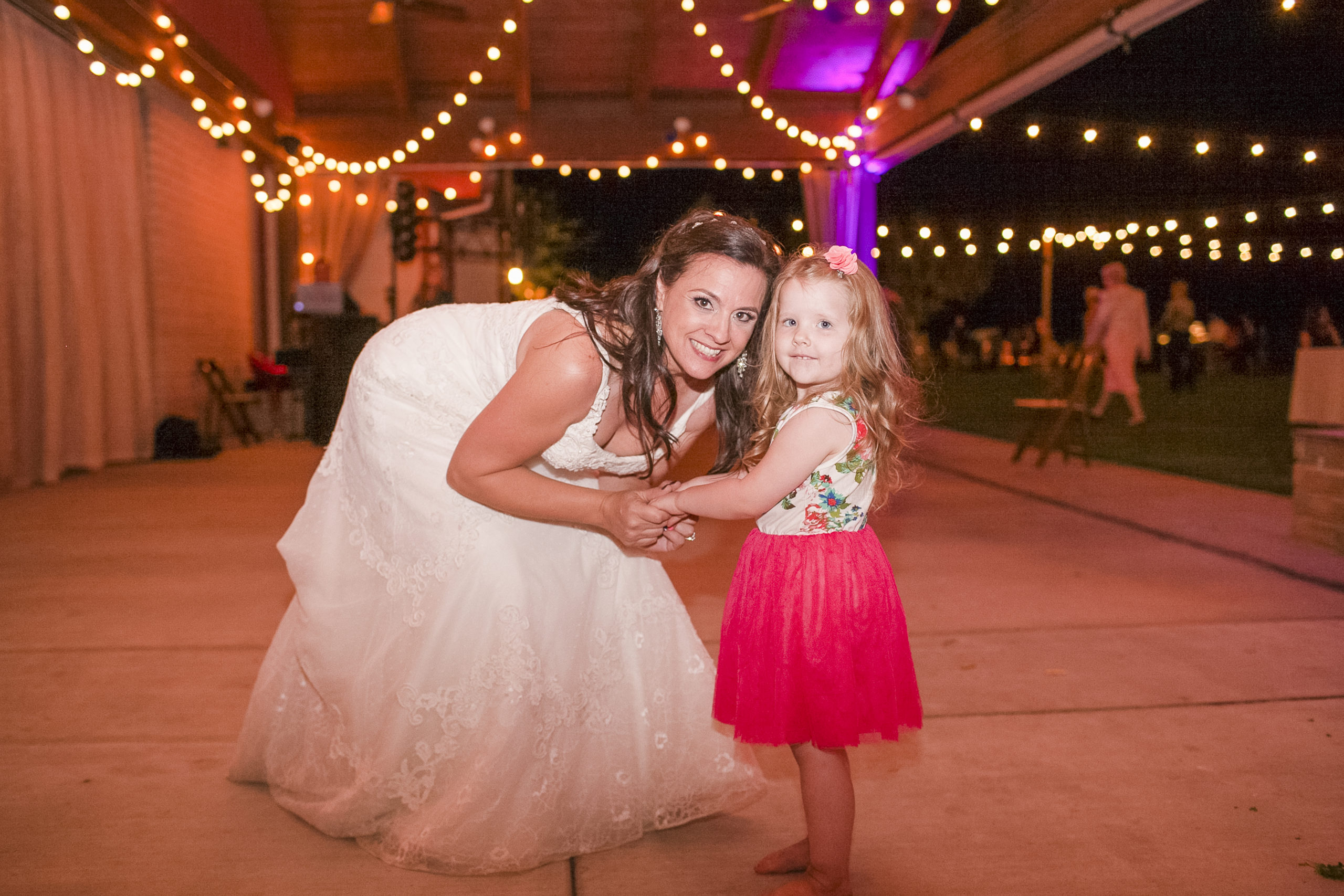 our wedding Bride with little girl