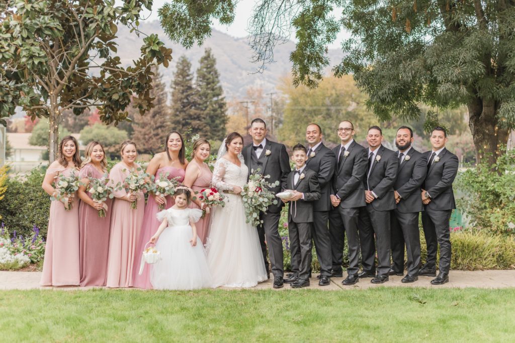 wedding party by lake - wonder valley ranch